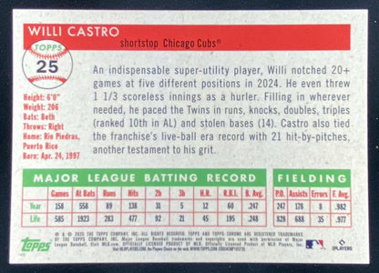 2025 Topps Chrome Platinum Willi Castro #25 trading card