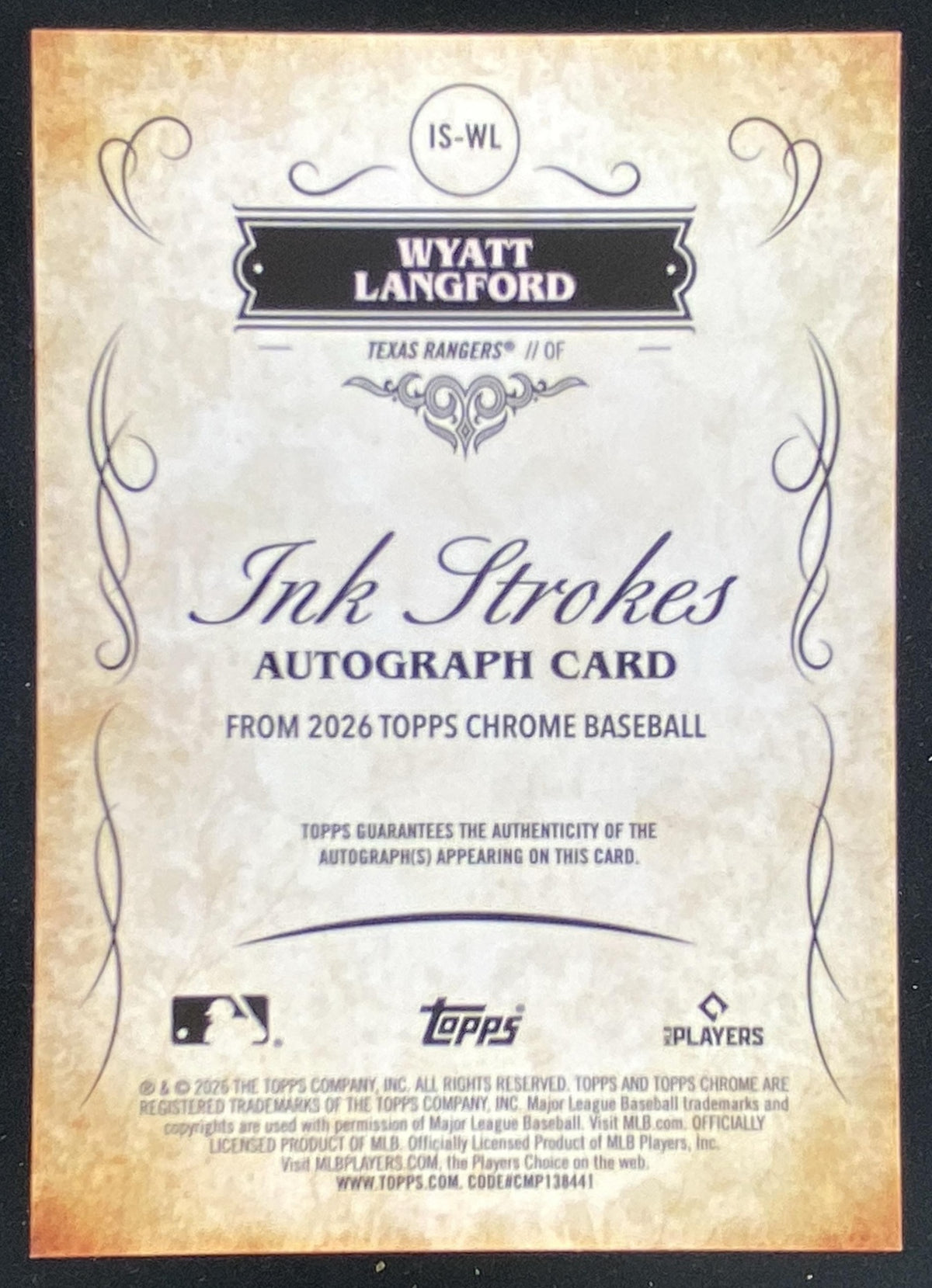 2026 Topps Chrome Wyatt Langford #IS-WL trading card
