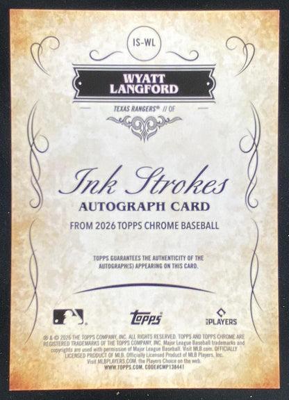 2026 Topps Chrome Wyatt Langford #IS-WL trading card