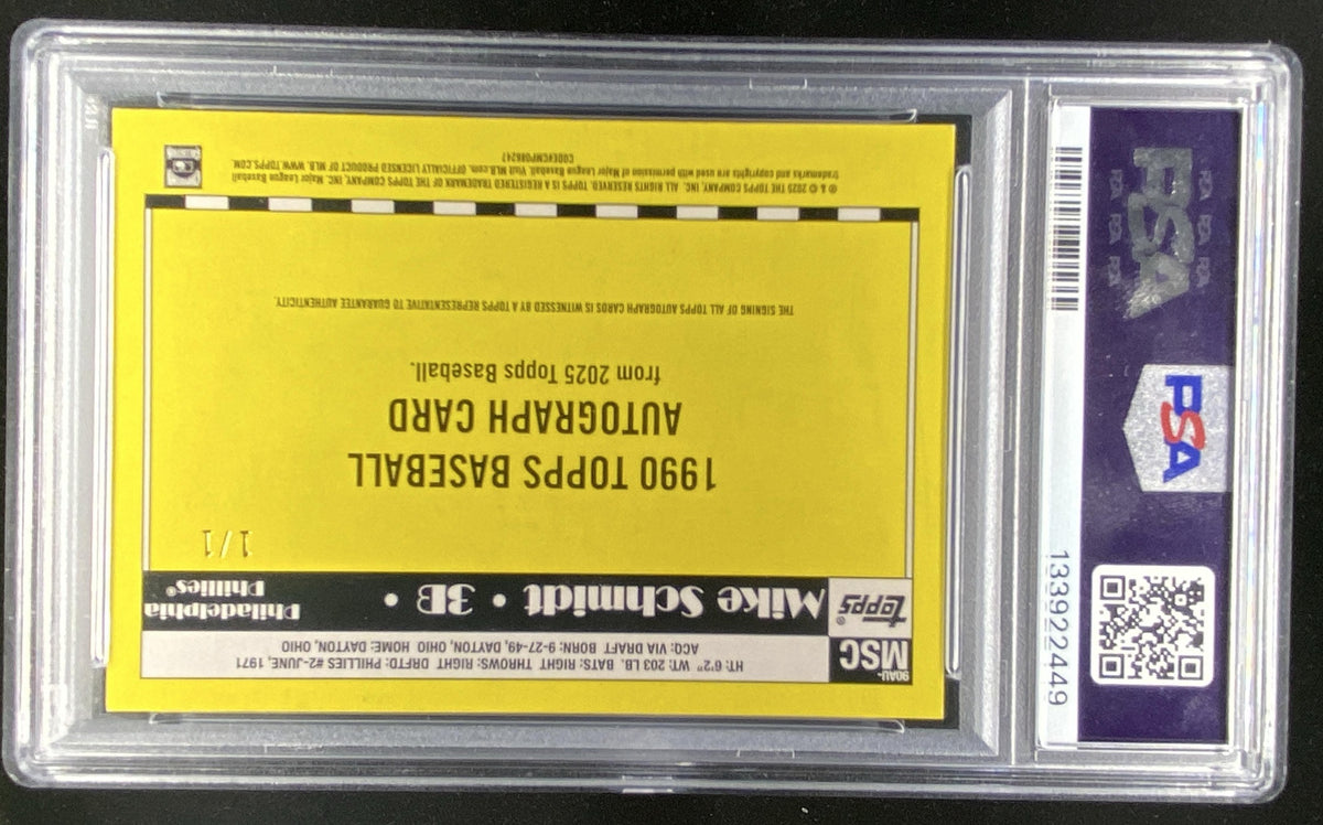 2025 Topps Mike Schmidt #90AUMSC graded PSA 8 trading card