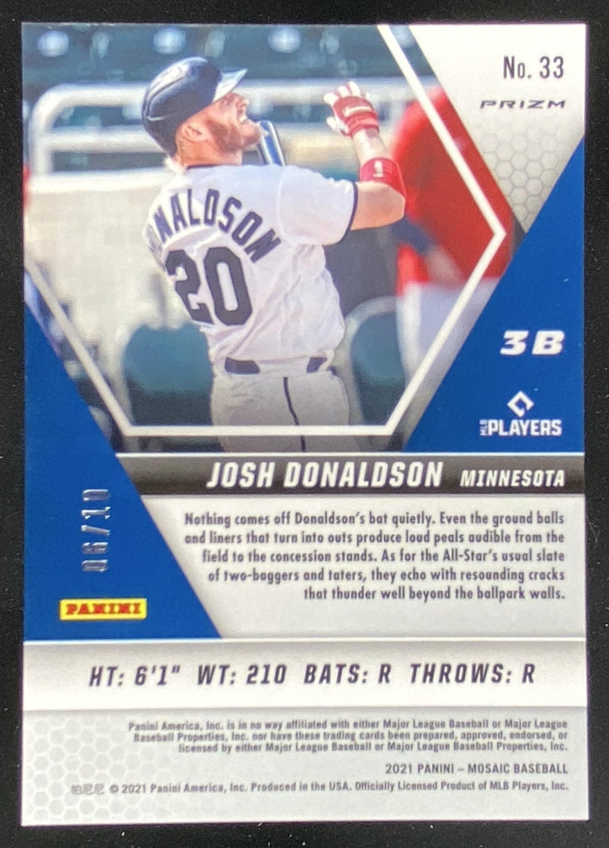 2021 Panini Mosaic Josh Donaldson #33 trading card