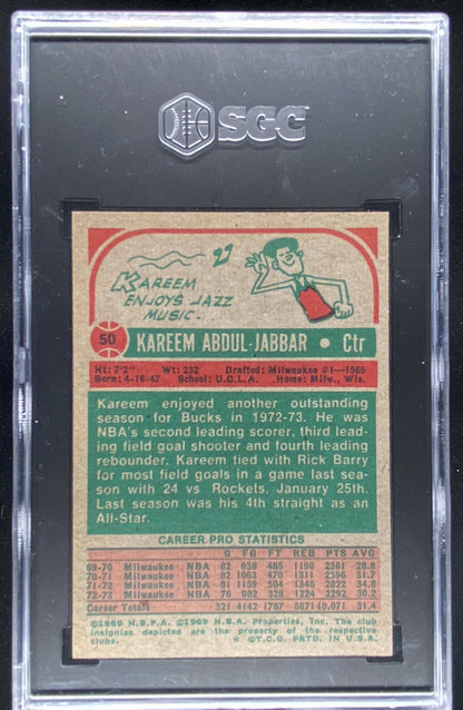 1973 Topps Kareem Abdul-Jabbar #50 graded SGC 7 trading card