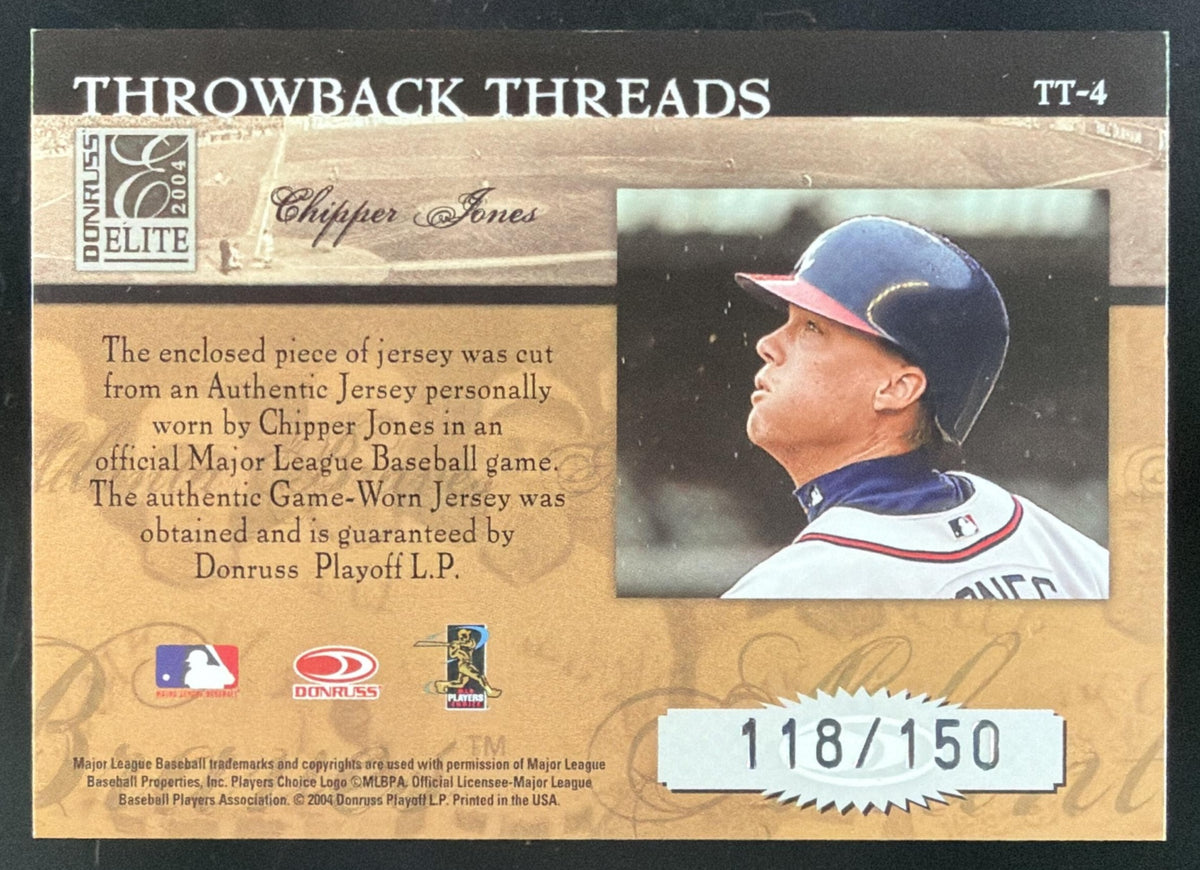 2004 Donruss Elite Throwback Threads Chipper Jones Jersey /150