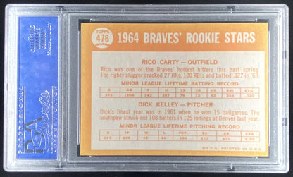 1964 Topps Rico Carty / Dick Kelley #476 graded PSA 9 trading card