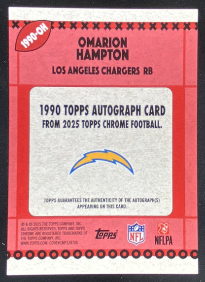2025 Topps Chrome Omarion Hampton trading card
