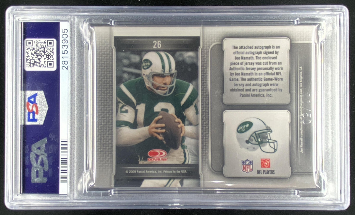 2009 Panini Donruss Limited Joe Namath graded PSA 8 trading card