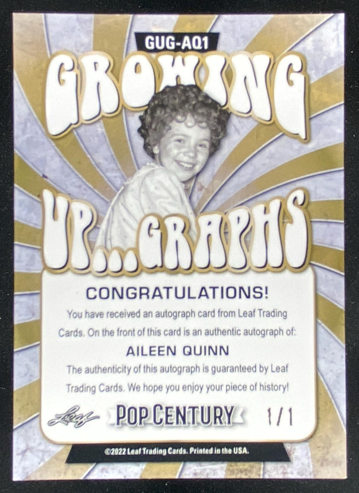 2022 Leaf Metal Pop Century Aileen Quinn trading card