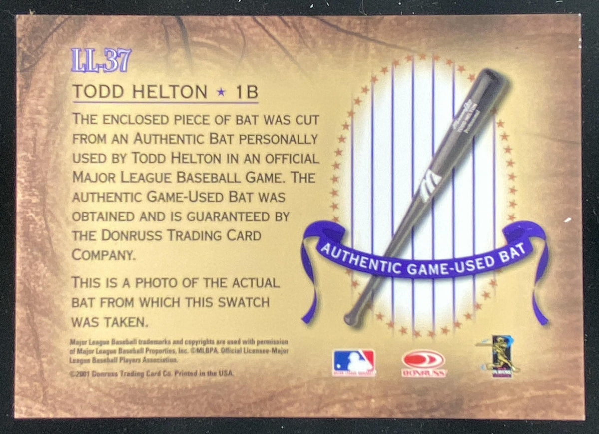 2001 Donruss Classics Todd Helton #LL-37 trading card