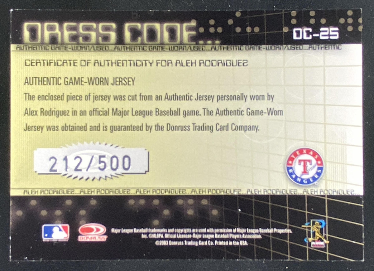 2003 Donruss Classics Alex Rodriguez #DC-25 trading card