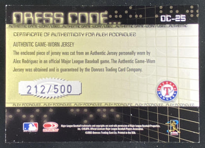2003 Donruss Classics Alex Rodriguez #DC-25 trading card