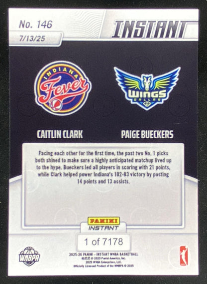 2025 Panini Instant WNBA Caitlin Clark / Paige Bueckers #146 trading card