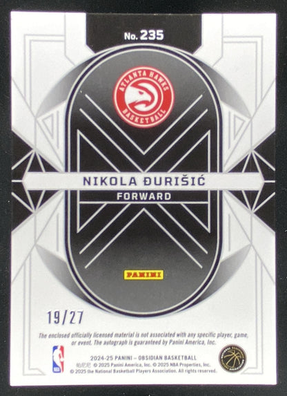 2024 Panini Obsidian Nikola Durisic trading card