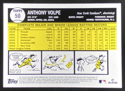2024 Topps Archives Anthony Volpe #50 trading card