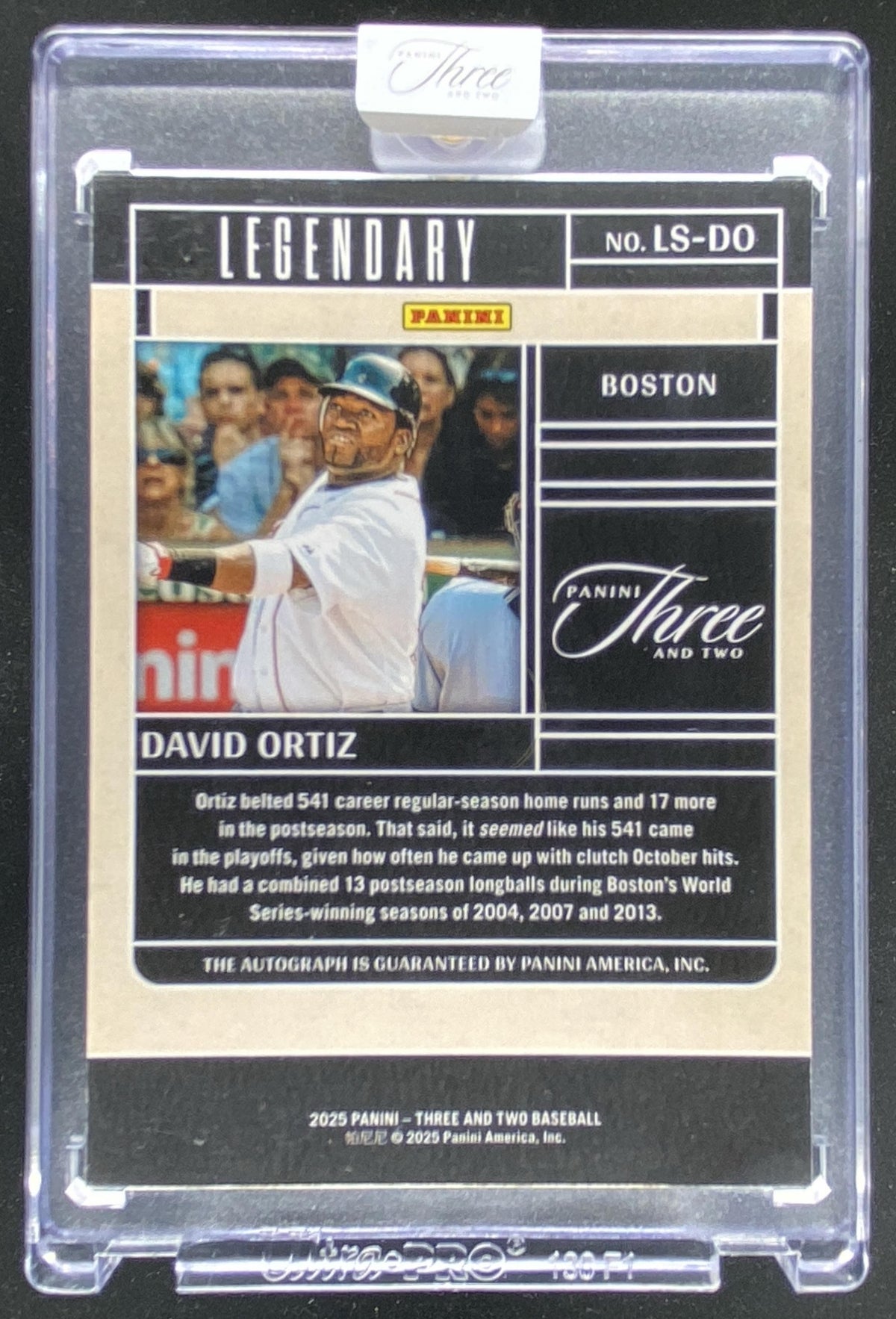 2025 Panini Three and Two David Ortiz trading card