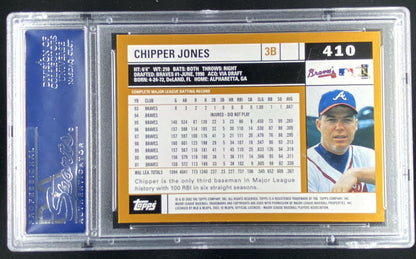 2002 Topps Chipper Jones #410 graded PSA 10 trading card
