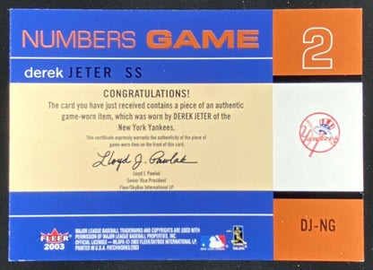 2003 Fleer Patchworks Derek Jeter trading card