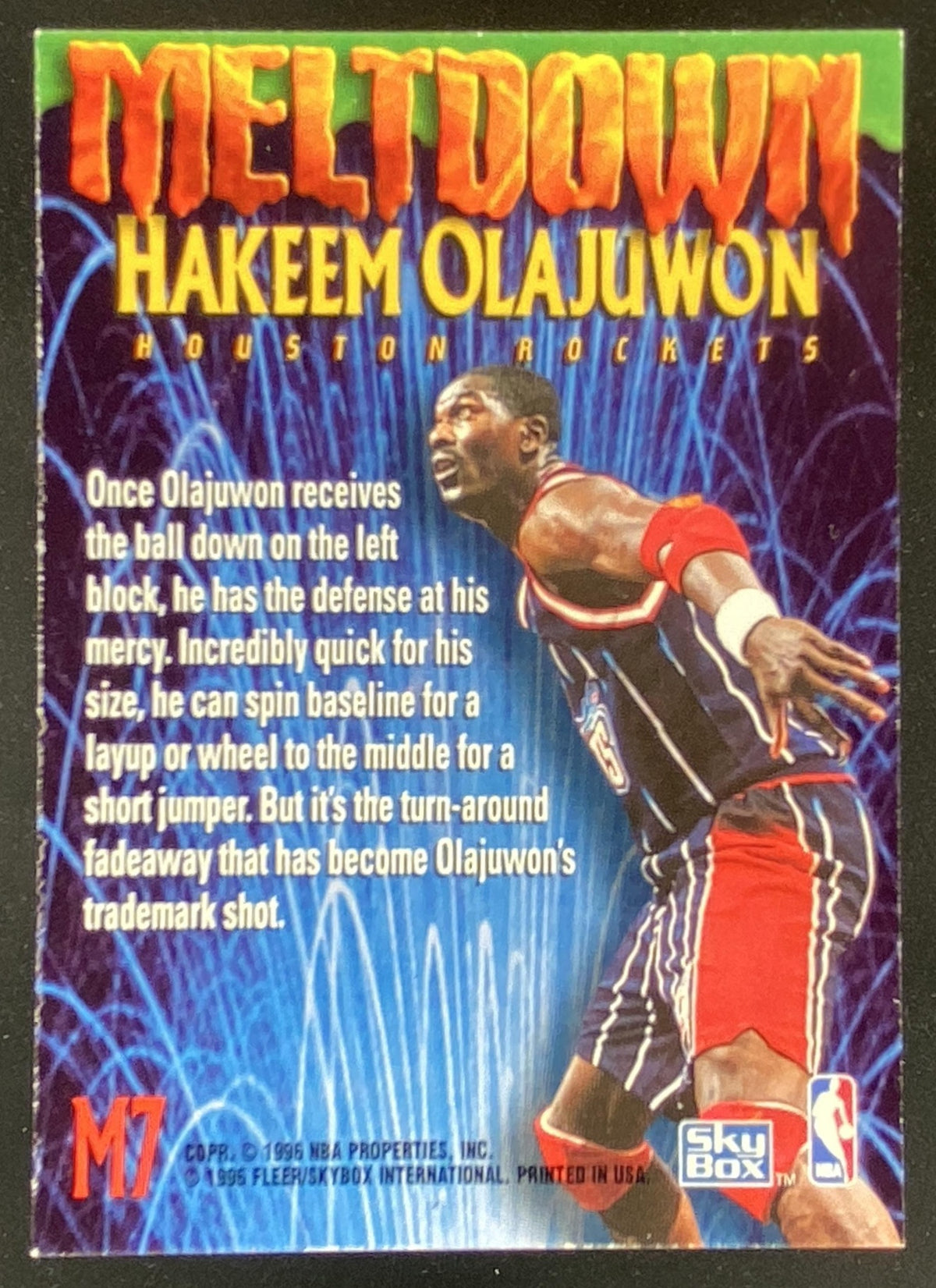 1995 Skybox Premium Hakeem Olajuwon trading card