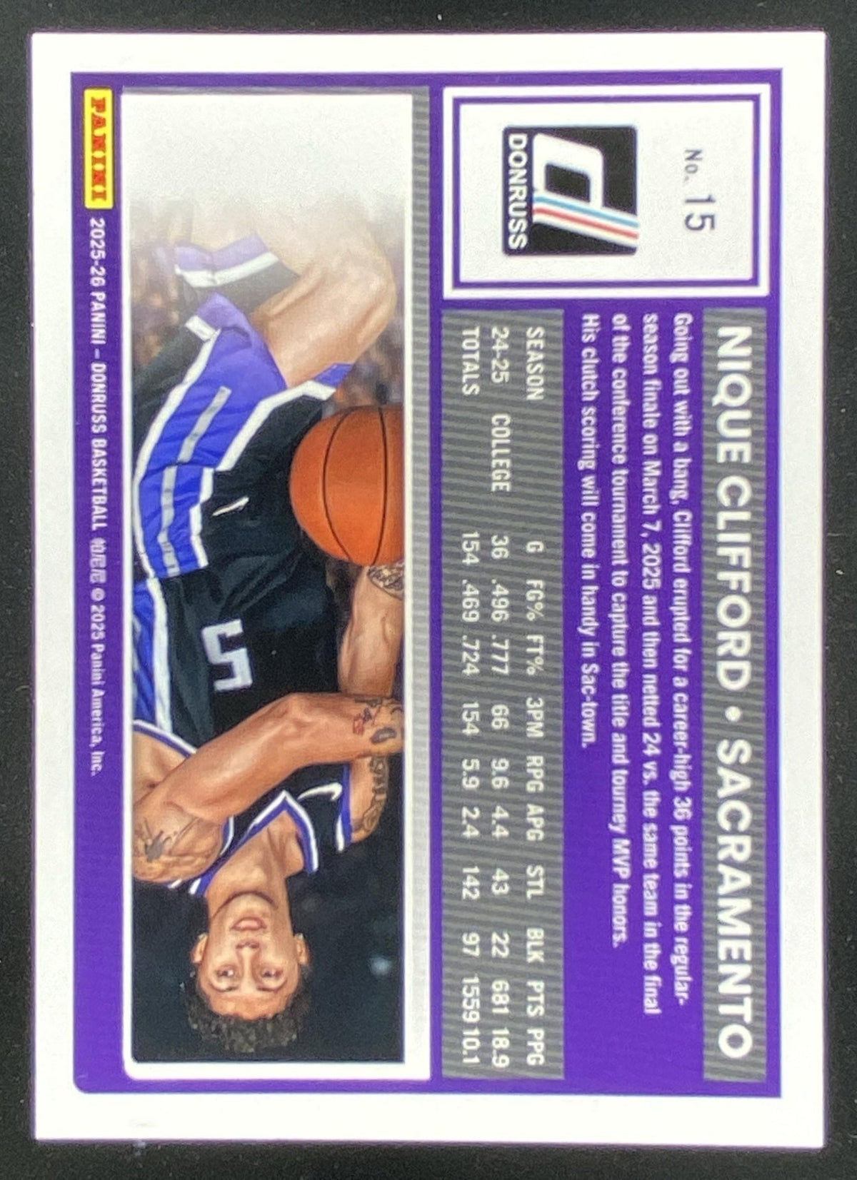 2025 Panini Donruss Nique Clifford #15 trading card