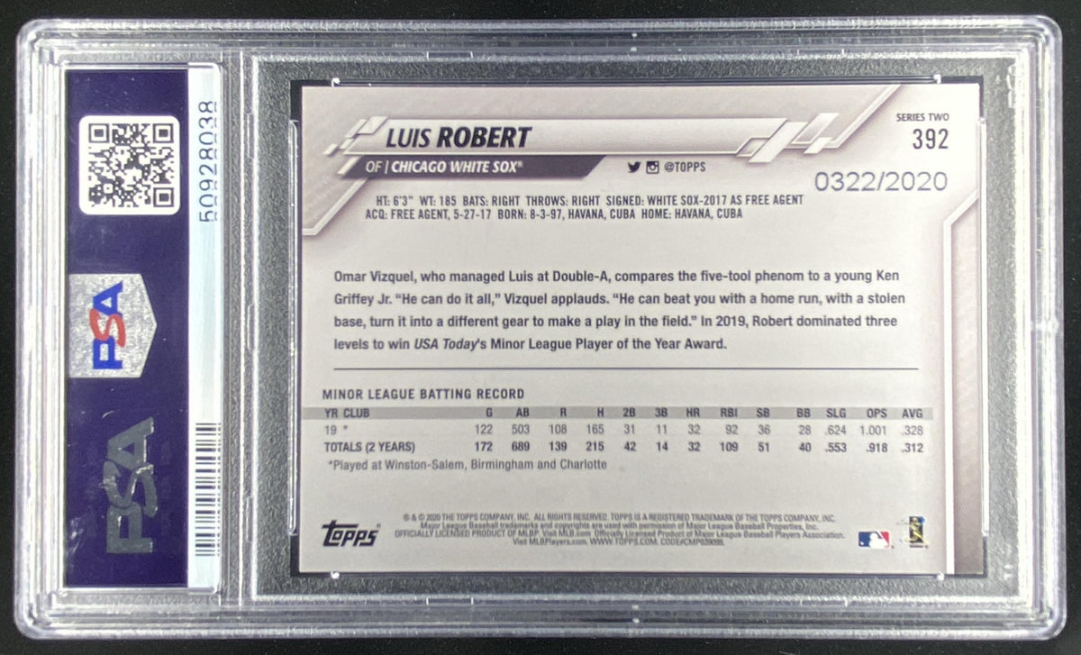 2020 Topps Luis Robert #392 graded PSA 9 trading card