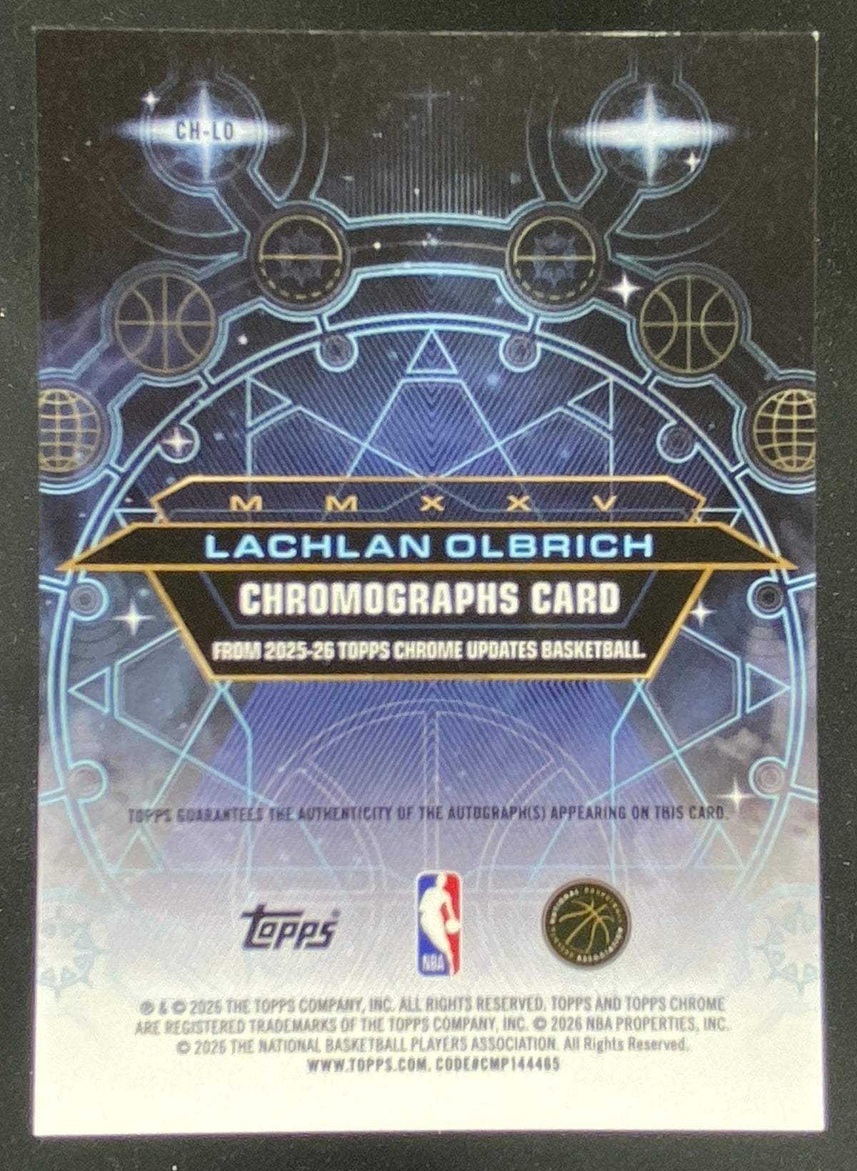 2025 Topps Chrome Update Lachlan Olbrich trading card