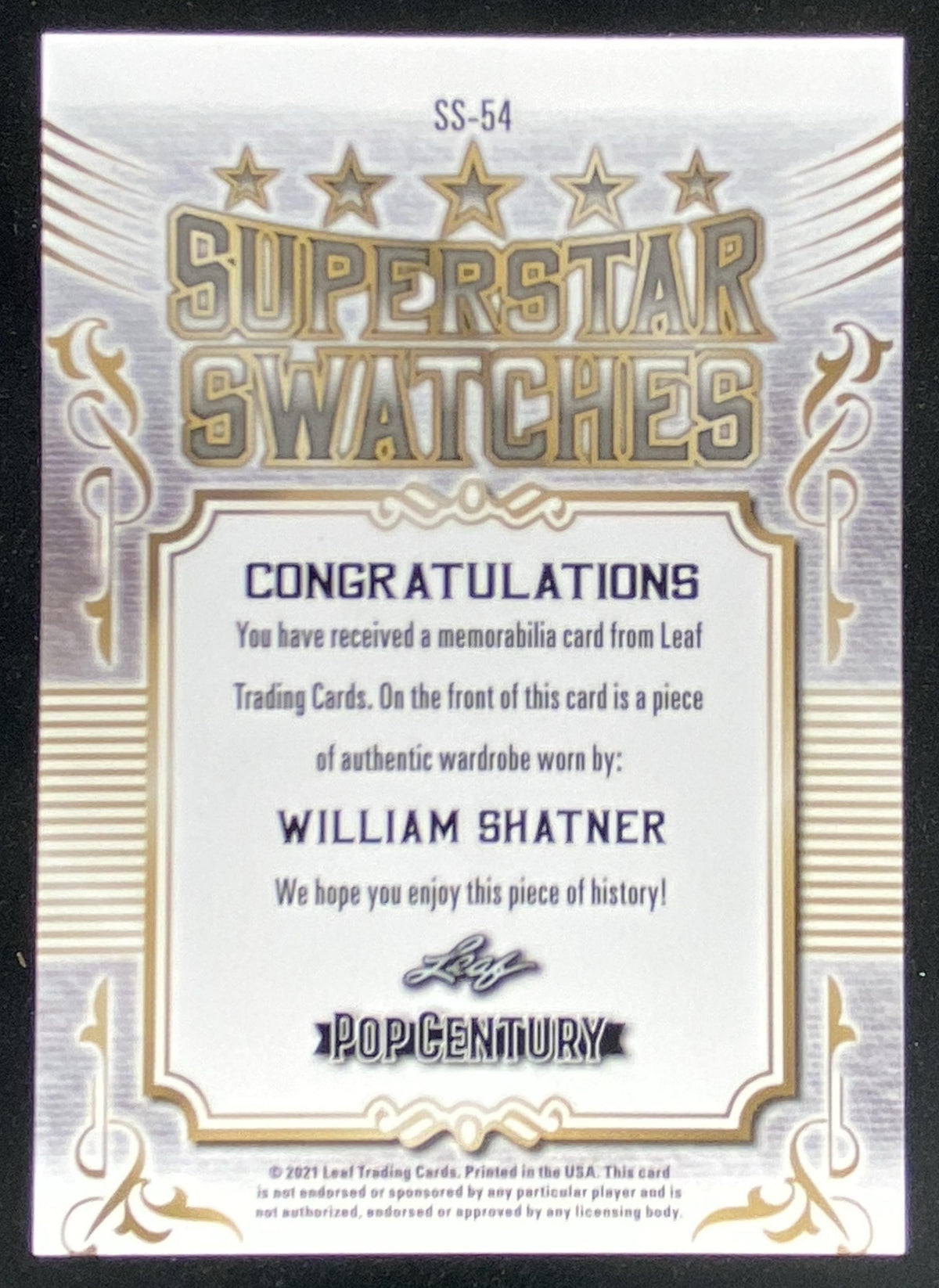 2021 Leaf Metal Pop Century William Shatner trading card