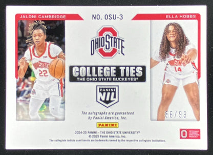 2025 Panini Ohio State Jaloni Cambridge / Ella Hobbs trading card