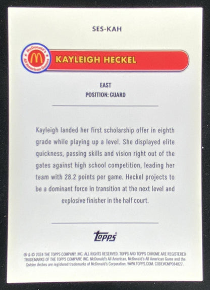 2024 Topps Chrome McDonald's All-American Kayleigh Heckel trading card