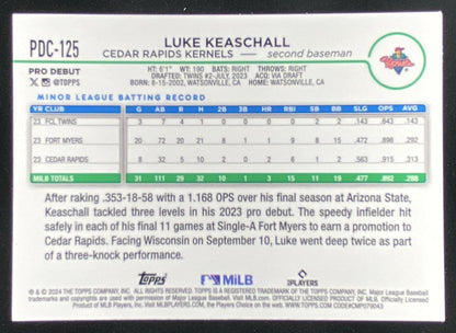 2024 Topps Pro Debut Luke Keaschall #PDC-125 trading card