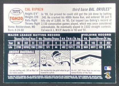 2000 Topps Gallery Cal Ripken Jr. #TGH20 trading card
