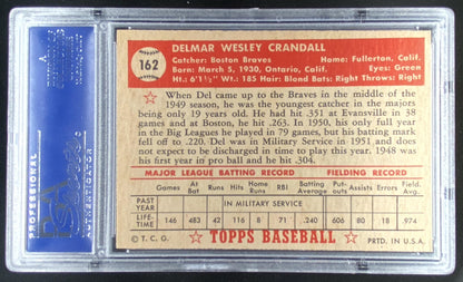 1952 Topps Del Crandall #162 graded PSA 5 trading card