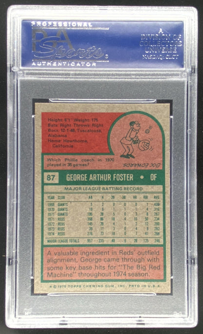 1975 Topps Mini George Foster #87 graded PSA 8 trading card