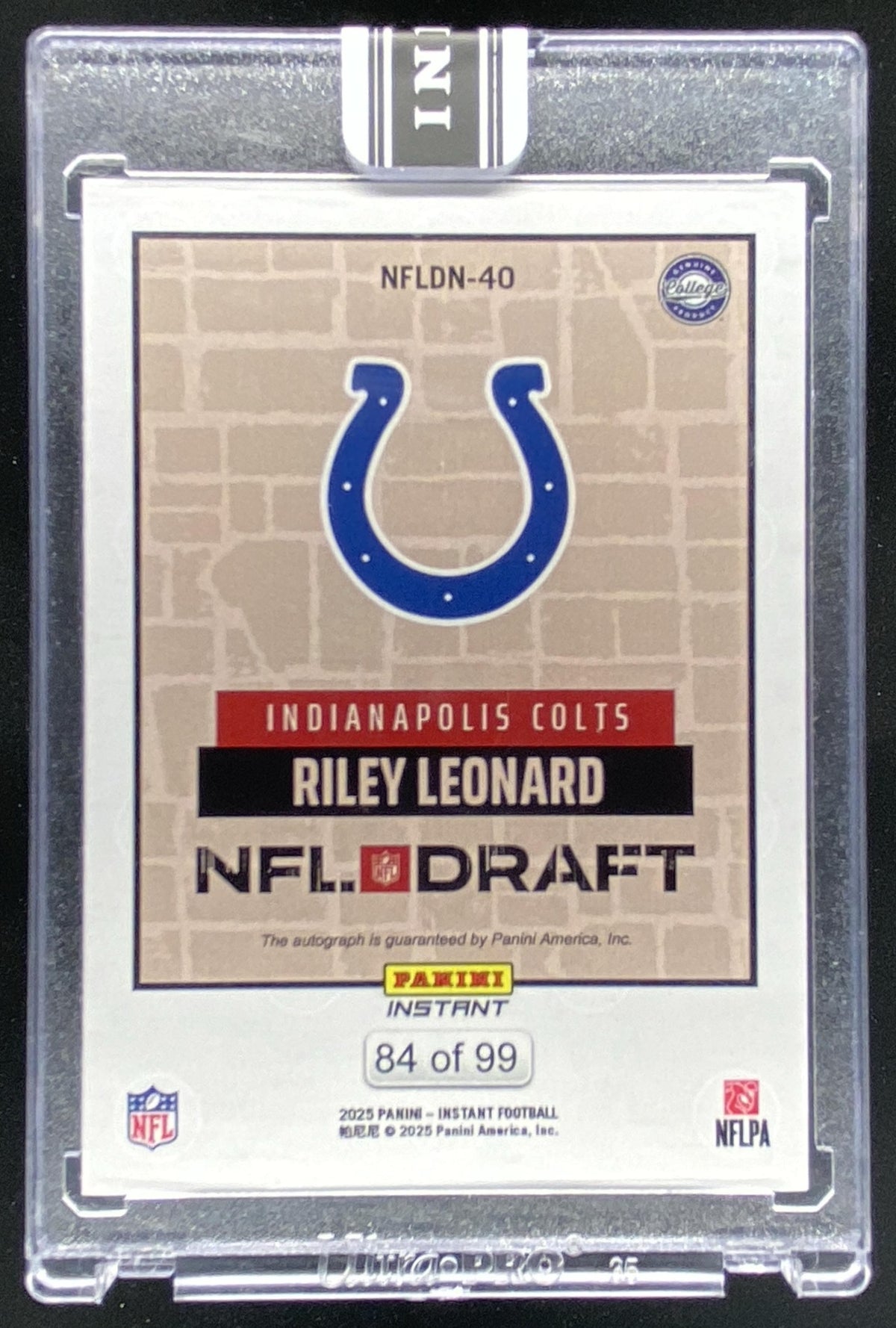 2025 Panini Instant NFL Draft Night Riley Leonard #NFLDN-40 trading card