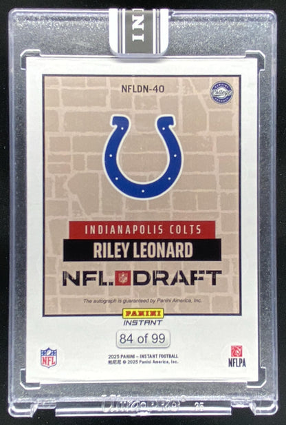 2025 Panini Instant NFL Draft Night Riley Leonard #NFLDN-40 trading card