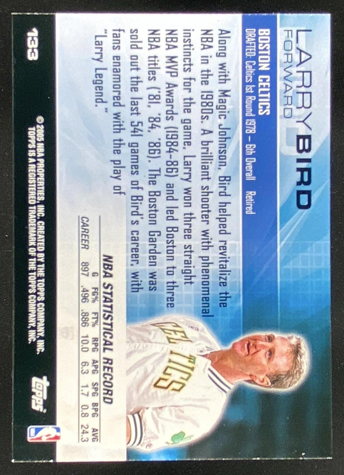 2004 Topps Luxury Box Larry Bird #133 trading card