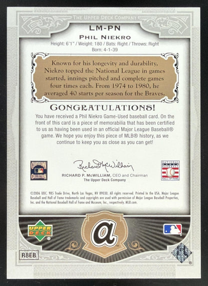 2006 SP Legendary Cuts Phil Niekro Jersey /225