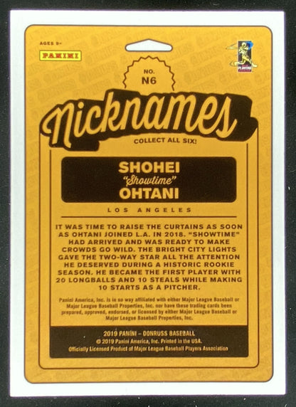 2019 Panini Donruss Shohei Ohtani #N6 trading card
