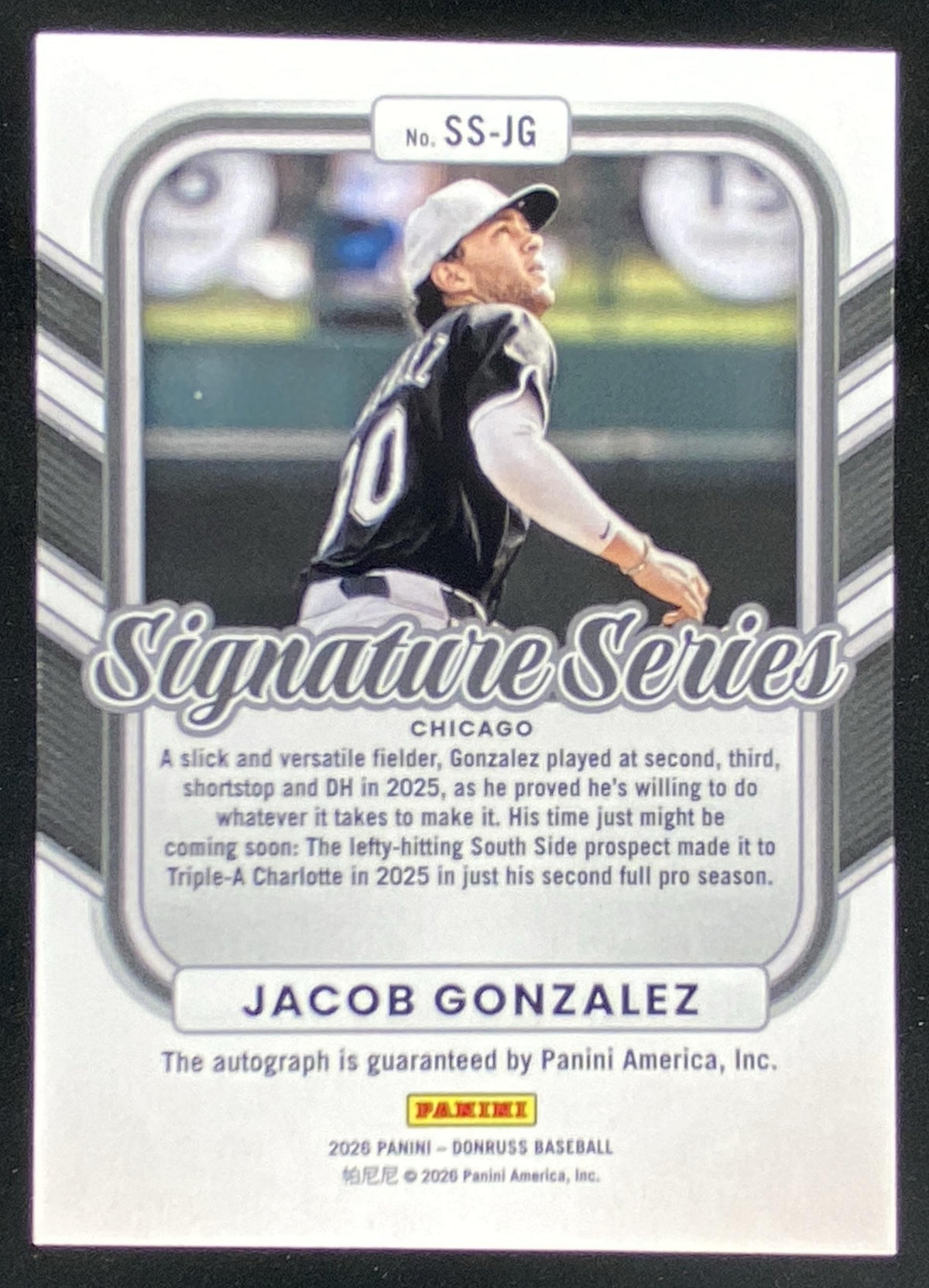 2026 Panini Donruss Jacob Gonzalez #SS-JG trading card