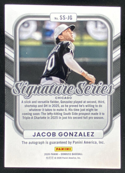 2026 Panini Donruss Jacob Gonzalez #SS-JG trading card