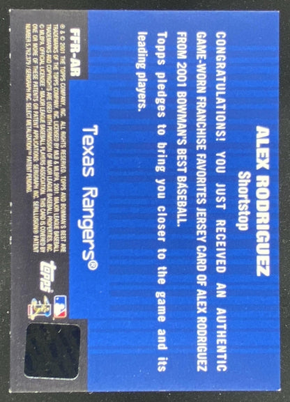 2001 Bowman's Best Alex Rodriguez #FFR-AR trading card