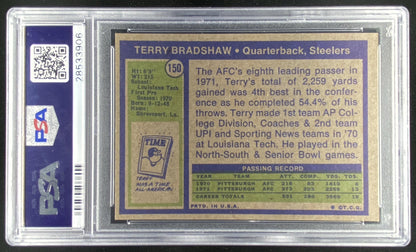 1972 Topps Terry Bradshaw #150 graded PSA 6 trading card