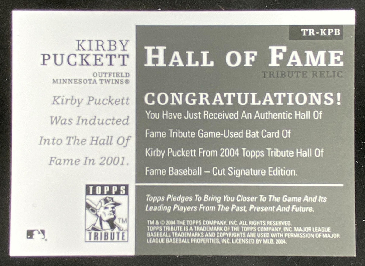 2004 Topps Tribute Kirby Puckett #TR-KPB trading card