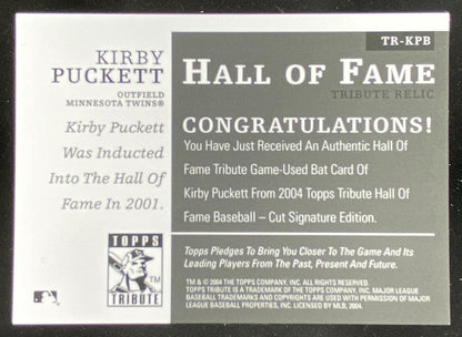 2004 Topps Tribute Kirby Puckett #TR-KPB trading card