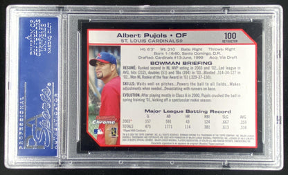 2004 Bowman Chrome Albert Pujols #100 graded PSA 10 trading card