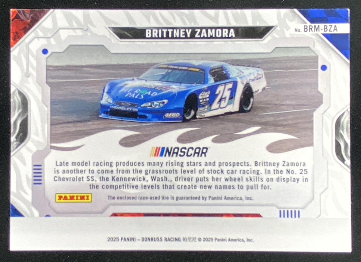 2025 Panini Donruss Racing Brittney Zamora trading card