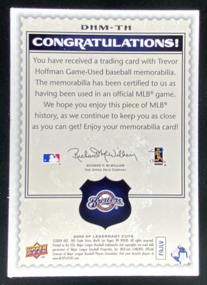 2009 SP Legendary Cuts Trevor Hoffman trading card