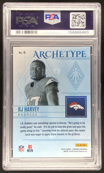 2025 Panini Phoenix RJ Harvey #6 graded PSA 10 trading card