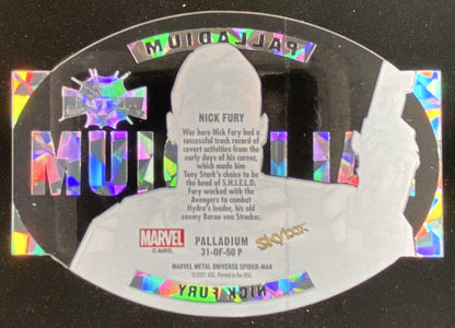 2021 Skybox Metal Universe Marvel Spider-Man Nick Fury trading card