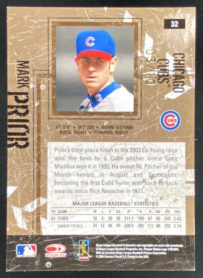 2004 Donruss Leather & Lumber Mark Prior #32 trading card