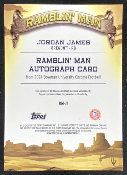 2024 Bowman Chrome University Jordan James trading card