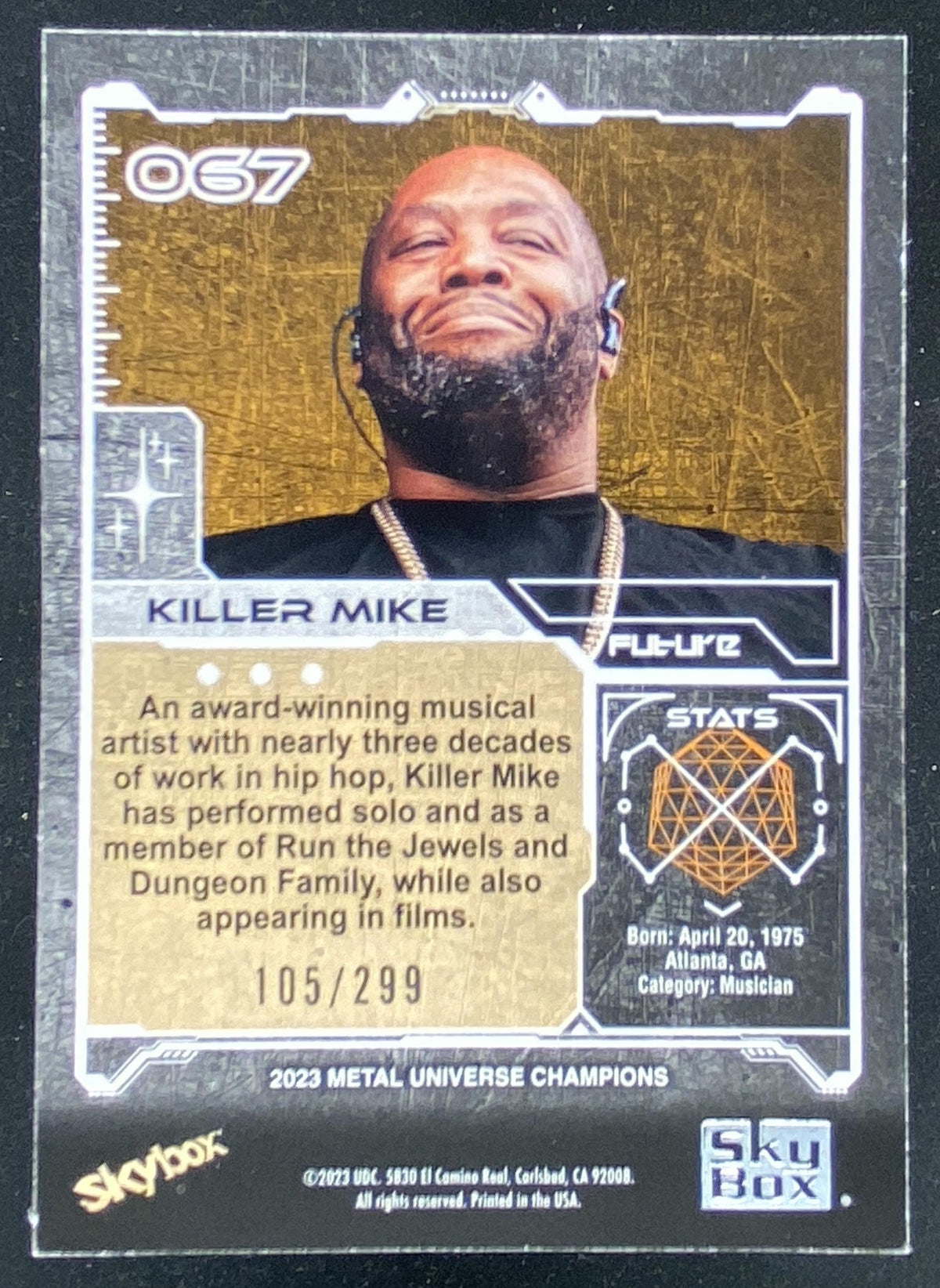 2023 Skybox Metal Universe Champions Killer Mike trading card